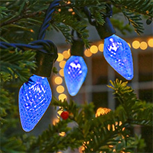 Blue outdoor Christmas fairy lights