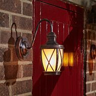Solar Carriage Lantern Flaming Wall Lights, 2 Pack