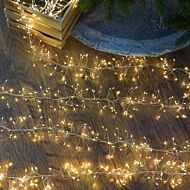 4.9m Outdoor Firefly Micro Wire Cluster Lights on Silver Wire, 720 Warm White LEDs