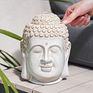 Outdoor Plug In LED Buddha Head Water Fountain, White