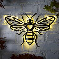 Solar Metal Bee Fence Light Decoration