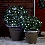 20m Indoor & Outdoor Battery Clear Berry Fairy Lights, White LEDs, Green Cable