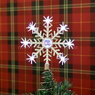 8 Point White LED Snowflake Tree Topper