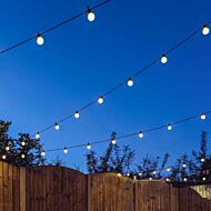 Outdoor Festoon Lights, Connectable, Frosted Bulbs, Black Cable