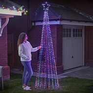 2.1m Outdoor Firefly Wire Christmas Tree, 595 Multi Coloured LEDs