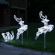 Outdoor Reindeer and Sleigh Christmas Acrylic Figure Set