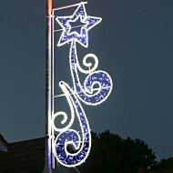 2m Aluminium Outdoor Rope Light Christmas Shooting Star Motif, Twinkle LEDs