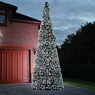 6m Outdoor Green Commercial Pre Lit Christmas Cone Tree, Rubber Cable White ConnectGo® LEDs