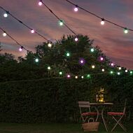 Outdoor Connectable Colour Select LED Festoon Lights, Black Rubber Cable