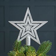 17cm Glittered Star Christmas Tree Topper Decoration