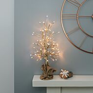 2ft Champagne Gold Pre-Lit Twig Tree