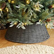 50cm x 70cm Slate Grey Willow Christmas Tree Skirt