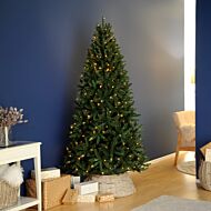 7ft Pre-lit Green Rockingham Pine Christmas Tree