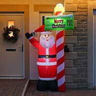 2.4m Outdoor Inflatable Santa with Sign Figure