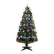 6ft Red and White Green Fibre Optic Christmas Tree