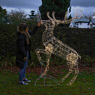2m Standing Reindeer Figure, Twinkling Warm White LEDs