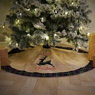 1.2m Brown Hessian Reindeer Christmas Tree Skirt 