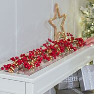 1.3m Red & Gold Berry Cluster Christmas Garland