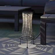 35cm Battery Rattan Style Table Lantern, White and Colour Changing LEDs 