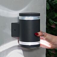 Solar Stainless Steel Anthracite Welcome Wall Light