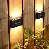 Solar Up and Down Wall Fence Light, Warm White LED, 2 Pack