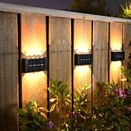 Solar Up and Down Wall Fence Light, Warm White LED, 4 Pack