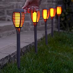 Solar Flaming Torch Stake Lights, 5 Pack