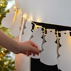 Battery DIY Paper Snowman Christmas Fairy Lights