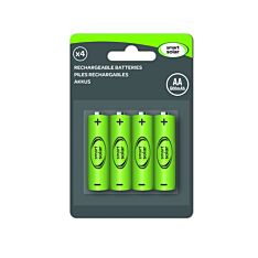 Solar Rechargeable Batteries, AA, 600 mAh, 1.2v, 4 Pack
