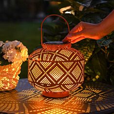Solar Topaz Moroccan Lantern, White, Warm White and Colour Changing LEDs