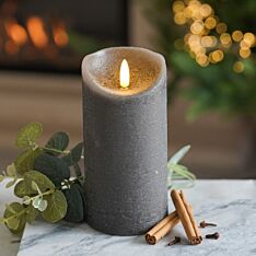Grey Battery Real Wax Authentic Flame LED Candle, 15cm
