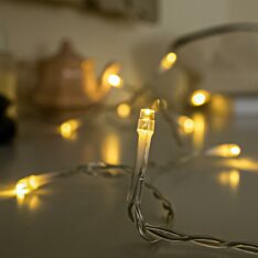 3.2m Indoor Fairy Lights, 40 LEDs, Clear Cable