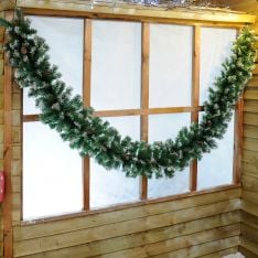 2.7m Frosted Christmas Garland with Mixed Tips