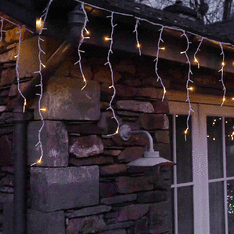 Plug In Christmas Snowing Effect Icicle Lights