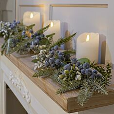 1.35m Green Eucalyptus with Navy Berries Christmas Garland