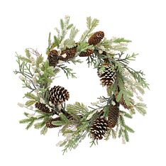 61cm White Berry and Pinecone Christmas Wreath
