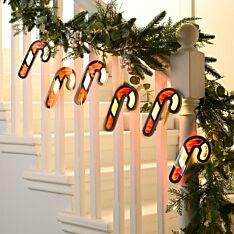 1.75m Infinity Christmas Garland with 6 Candy Canes