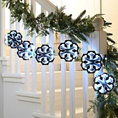 1.75m Infinity Christmas Garland with 6 Hanging Snowflakes