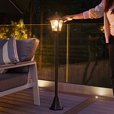 Solar Filament Effect LED Security Lamp Post, 1.2m