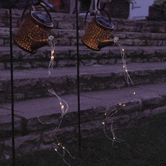 Solar Copper Watering Can Stake Light, Twinkle Effect LEDs