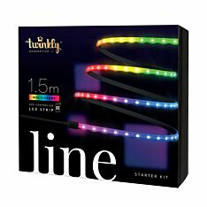 Smart App Controlled Twinkly Indoor Line Strip Light, Black Cable - Gen II