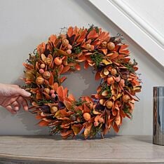 35cm Wood Chip Autumn Wreath