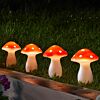 Solar Decorative Fairy Mushrooms Stake Light, 4 Pack
