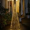 2.1m Outdoor Multi Function Firefly Wire Christmas Tree, Warm White with White Twinkle LEDs