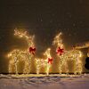 Iridescent Outdoor Reindeer Family Christmas Figure, Set of 3