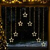 1.2m x 1.2m Firefly Wire Star Curtain Light, Warm White LEDs