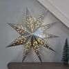 Battery Origami LED Star Hanging Christmas Decoration, Silver