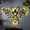 Solar Metal Bee Fence Light Decoration