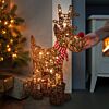 Brown Wicker Rudolph Christmas Figure, 80 LEDS