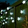 5m Indoor & Outdoor Battery Snowflake Fairy Lights, White LEDs, Green Cable